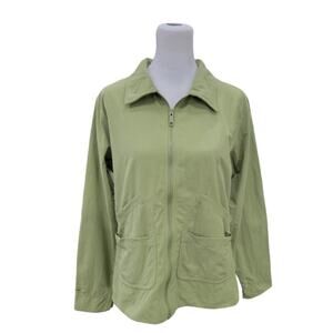 Sorel Women's Zip up Jacket Size Medium Green Cargo‎ Utility Lightweight Nylon